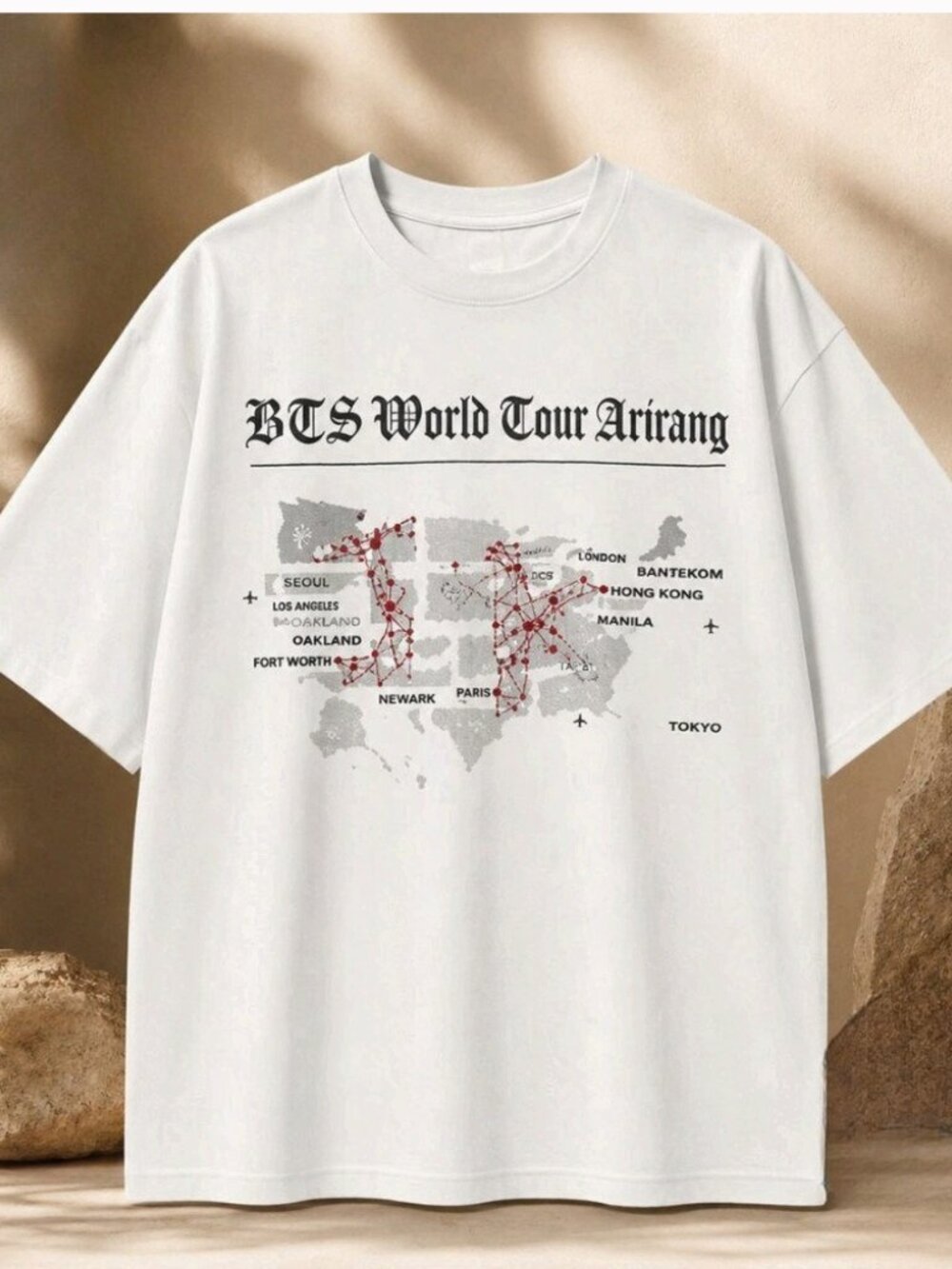 Jungkook BTS World Tour Arirang Stanford White Cotton Tee